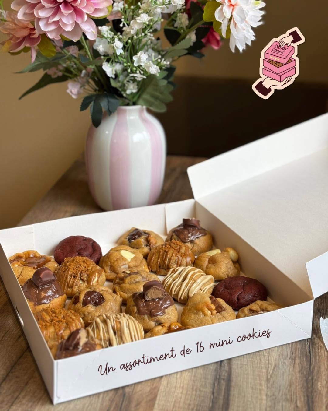 Boîte assortiment 16 mini cookies artisanaux Daudy Cookies Pontivy